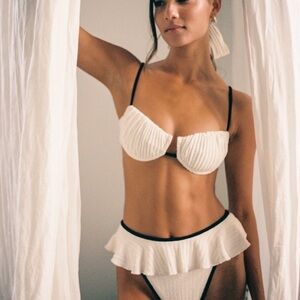 Montce top & bottom. Terry Rib Tamarindo Ruffle Bikini Bottom & Petal Bikini Top